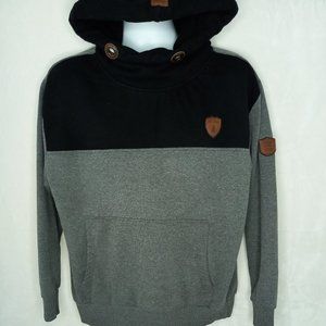 Wanakome Gray Black Hoodie Sweatshirt (M)